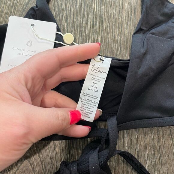 NWT Toluca Amina Bikini Top Waist Wrap Triangle Onyx Size M/L - Picture 3 of 7